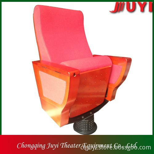 JY-996D single leg cinema chair factory cheap price top grade chair wood back and seat fabric cover single leg cinema chair